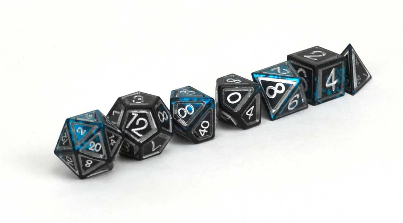 Level Up Dice - Knightwing Caged Aluminium (7 Die Set) - Good Games