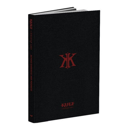 Black hardcover book with a red stylized "K" logo and "KULT DIVINITY LOST" title