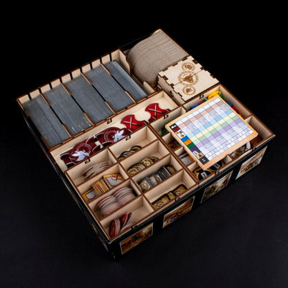 Laserox Inserts for 7 Wonders with open box and neatly placed cards