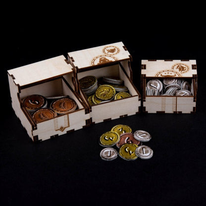 Laserox Inserts for 7 Wonders showing assembled game setup with insert