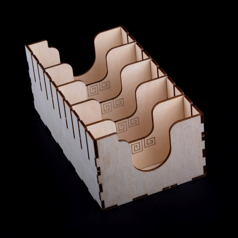 Laserox Inserts for 7 Wonders showing removable trays with components