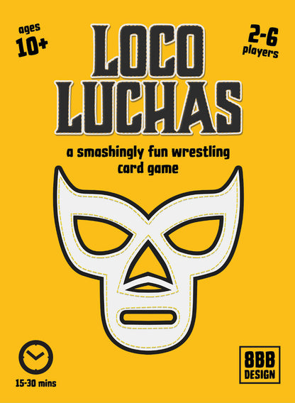 Front cover of Loco Luchas game box featuring colorful luchador artwork