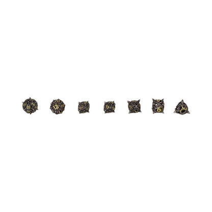 Let's Play Games - Elliptic Hollow RPG Dice Set - Bloodied Metal - Good Games