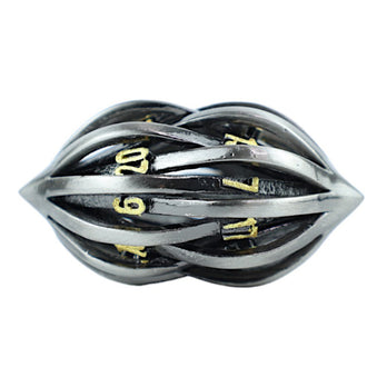 LPG Dice RPG Set Hollow Melon - Chrome and Gold - Good Games