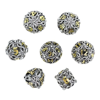 LPG Dice RPG Set Hollow Vines - Chrome and Gold - Good Games