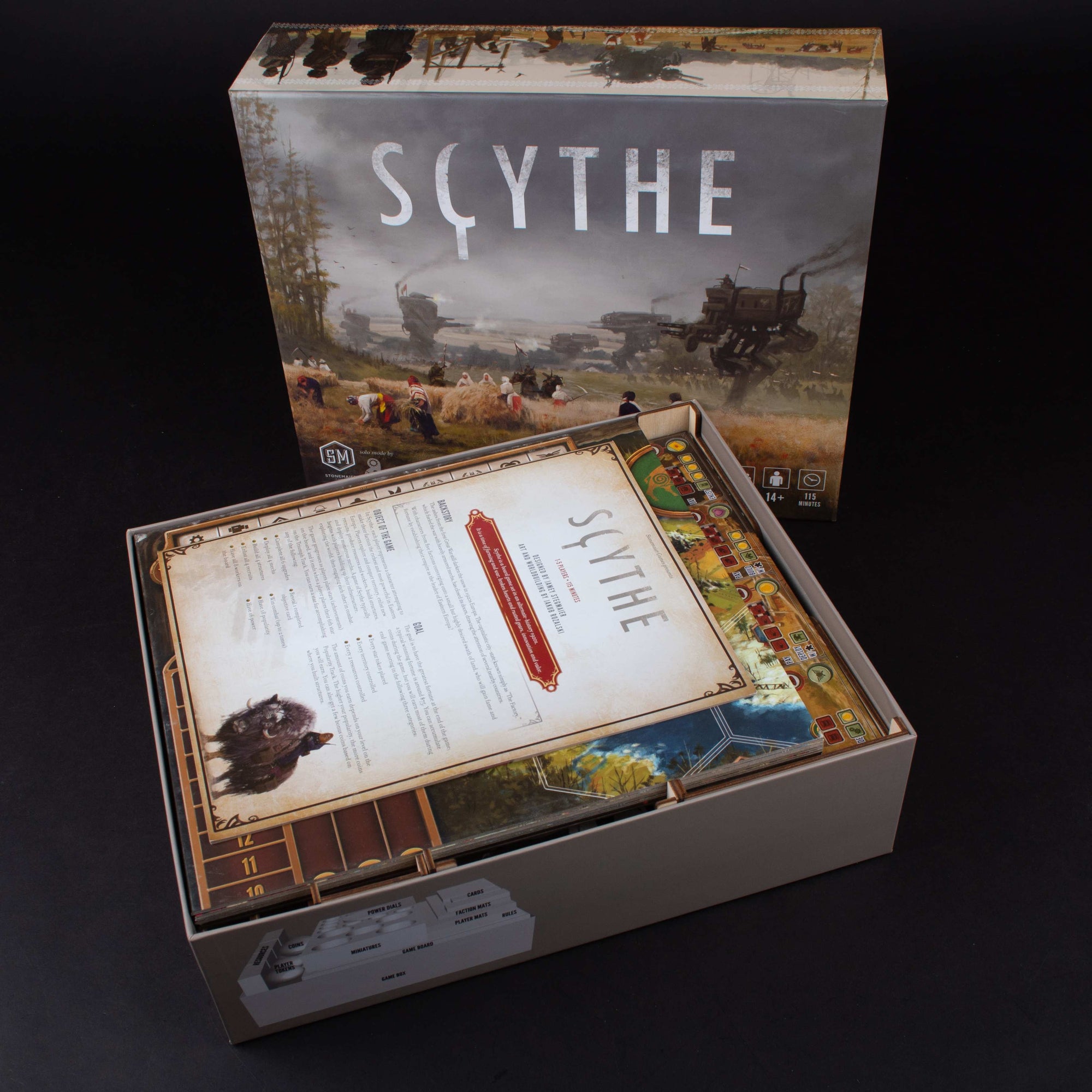 Insert box with compartments and components