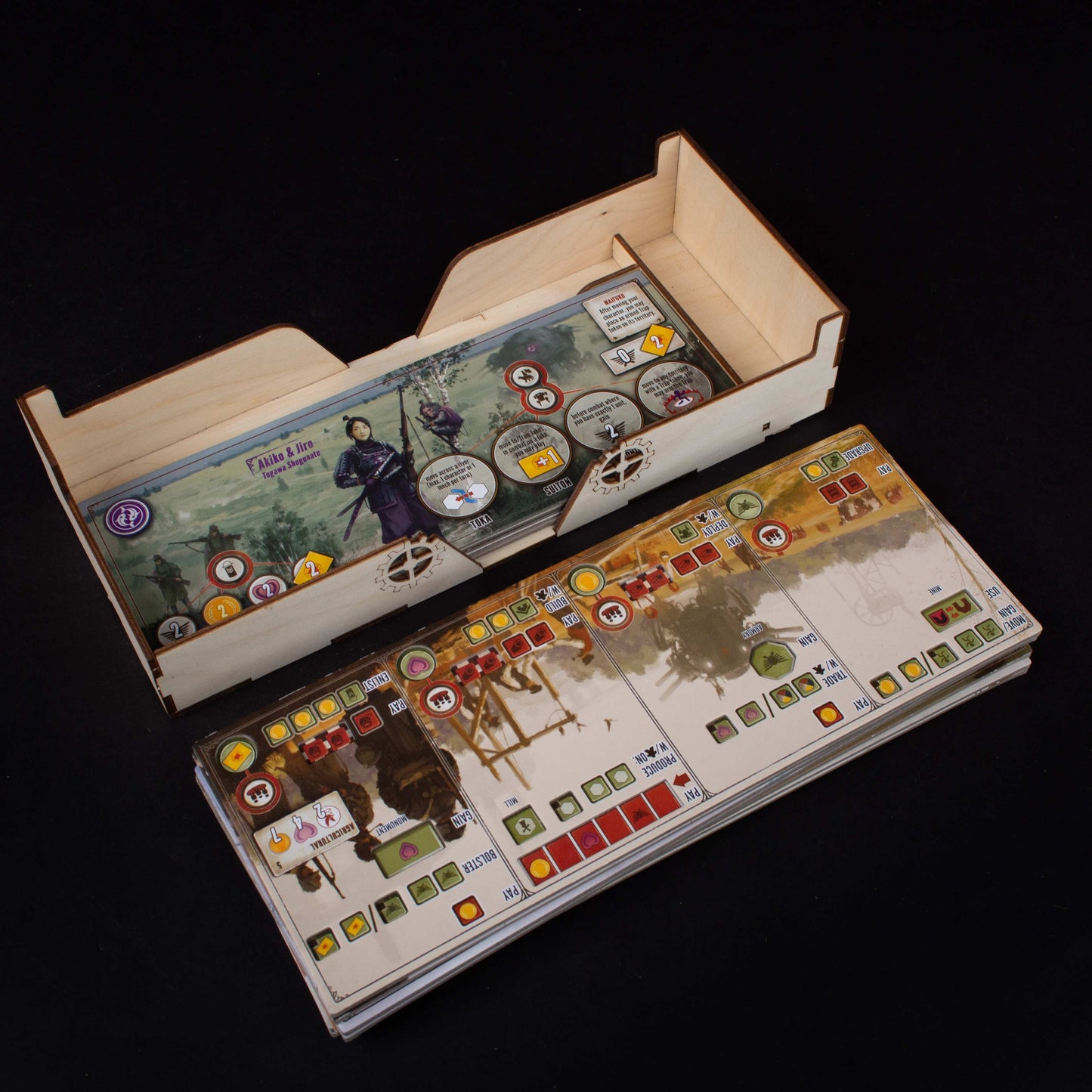 Insert compartments holding tokens and cards