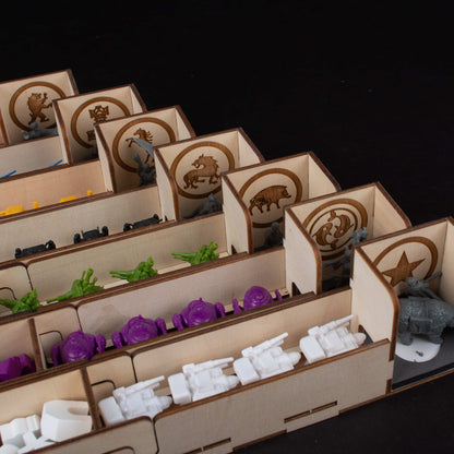 Insert with slots for cards and tokens