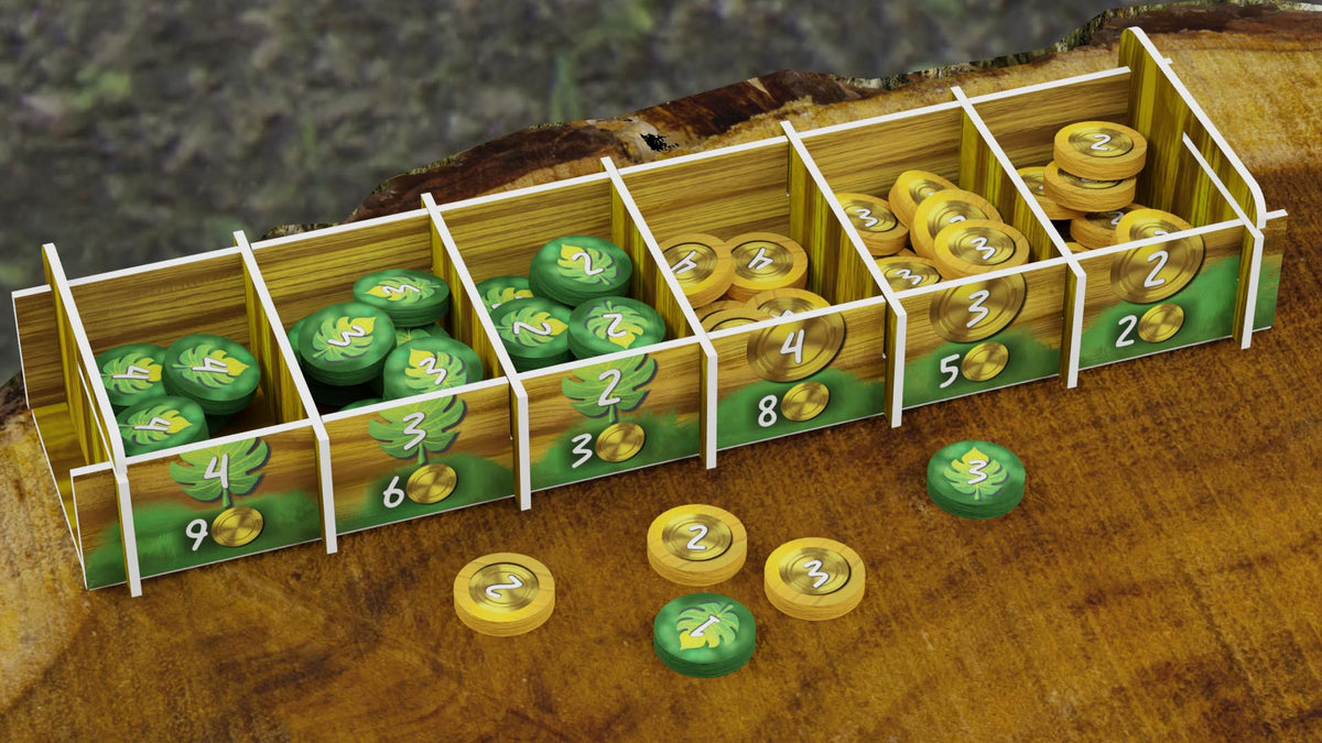 Close-up of Bad Comet Life of the Amazonia Upgraded Resource Token showing detailed resource icons