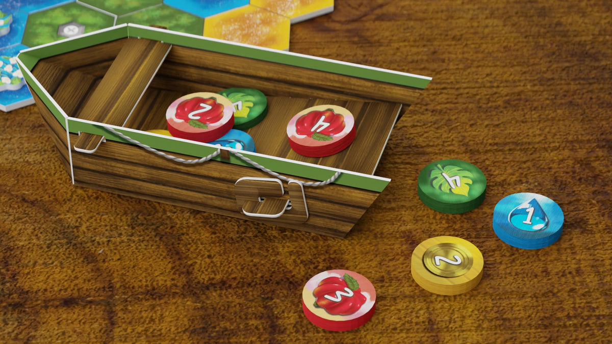 Bad Comet Life of the Amazonia Upgraded Resource Token displaying multiple resource symbols on a dark background