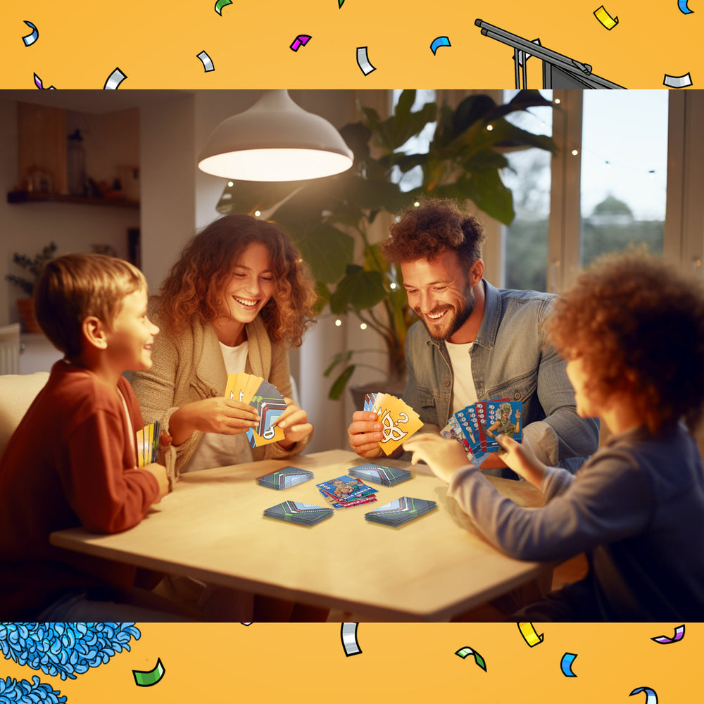 All components of Loco Luchas including game board, tokens, and cards