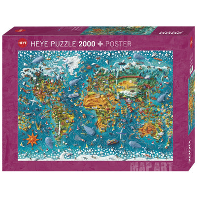 Heye - Map Art Miniature World 2000 Piece Jigsaw - Good Games