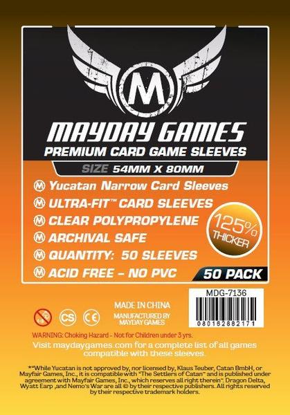 Mayday - Premium Yucatan Narrow Card Game Sleeves (Pack of 50) - 54mm x 80mm - Good Games