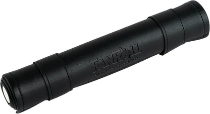 Rolled black dice case with embossed "FANROLL" logo