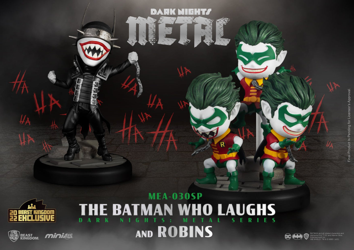 The Batman Who Laughs and Robins MEA-030SP Mini Egg Attack figures 3-pack