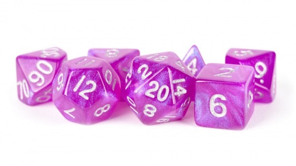 Metallic Dice Games - 179 Stardust Purple 16mm Polyhedral Dice Set - Good Games