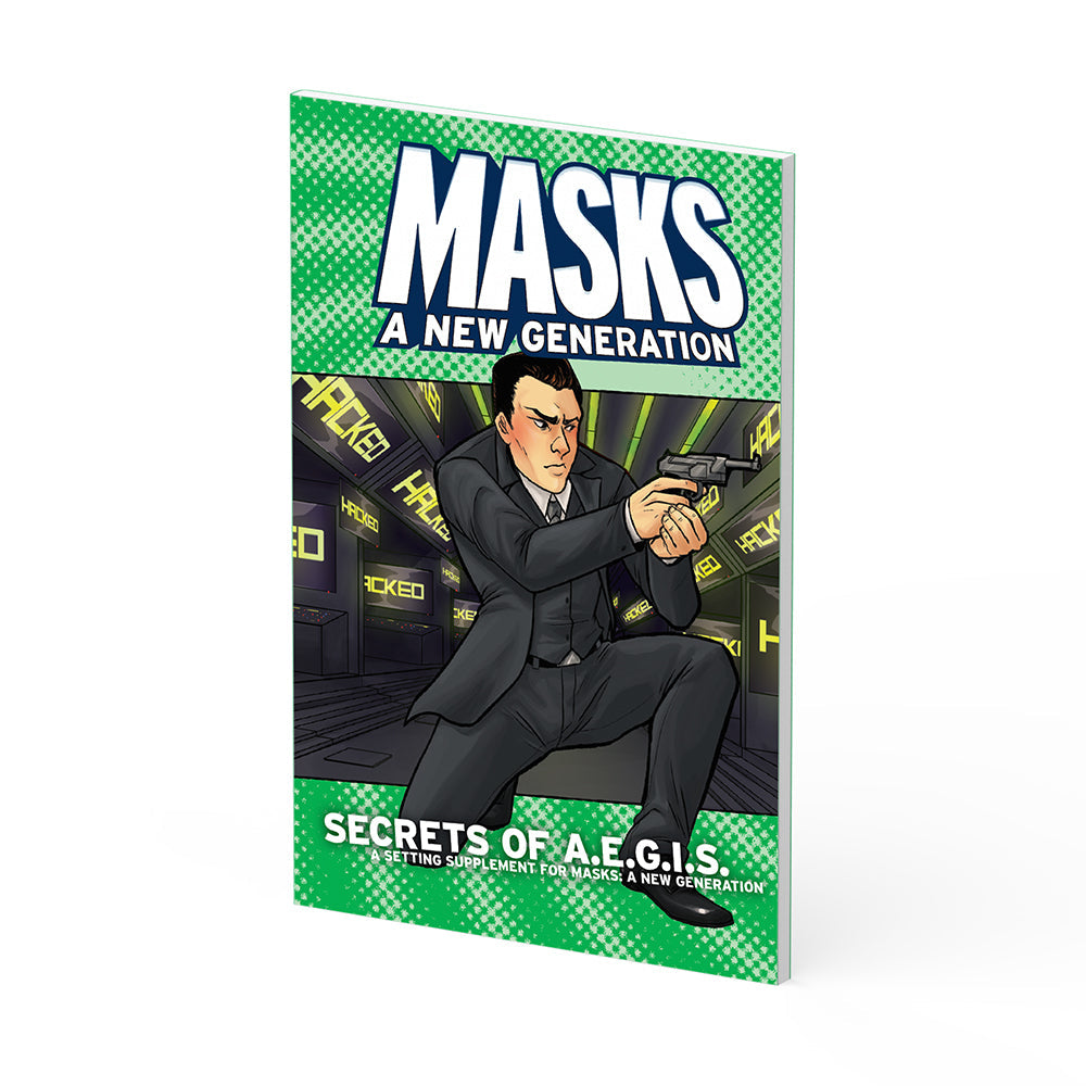 Book cover: A man in a suit crouches, aiming a pistol. Dark background with green 'HACKED' text.