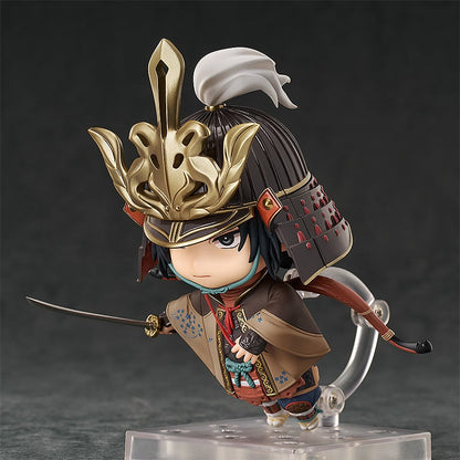 Rear view of Nendoroid Genichiro Ashina showing hair sculpt and sword sheath