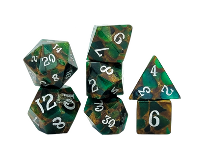 Level Up Dice - Gold Foil Green Mosaic - Good Games