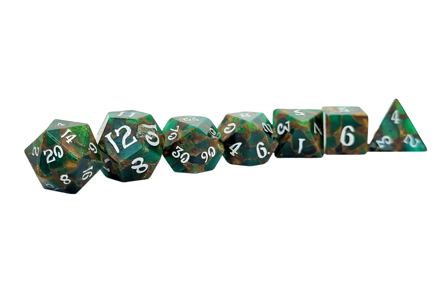 Level Up Dice - Gold Foil Green Mosaic - Good Games