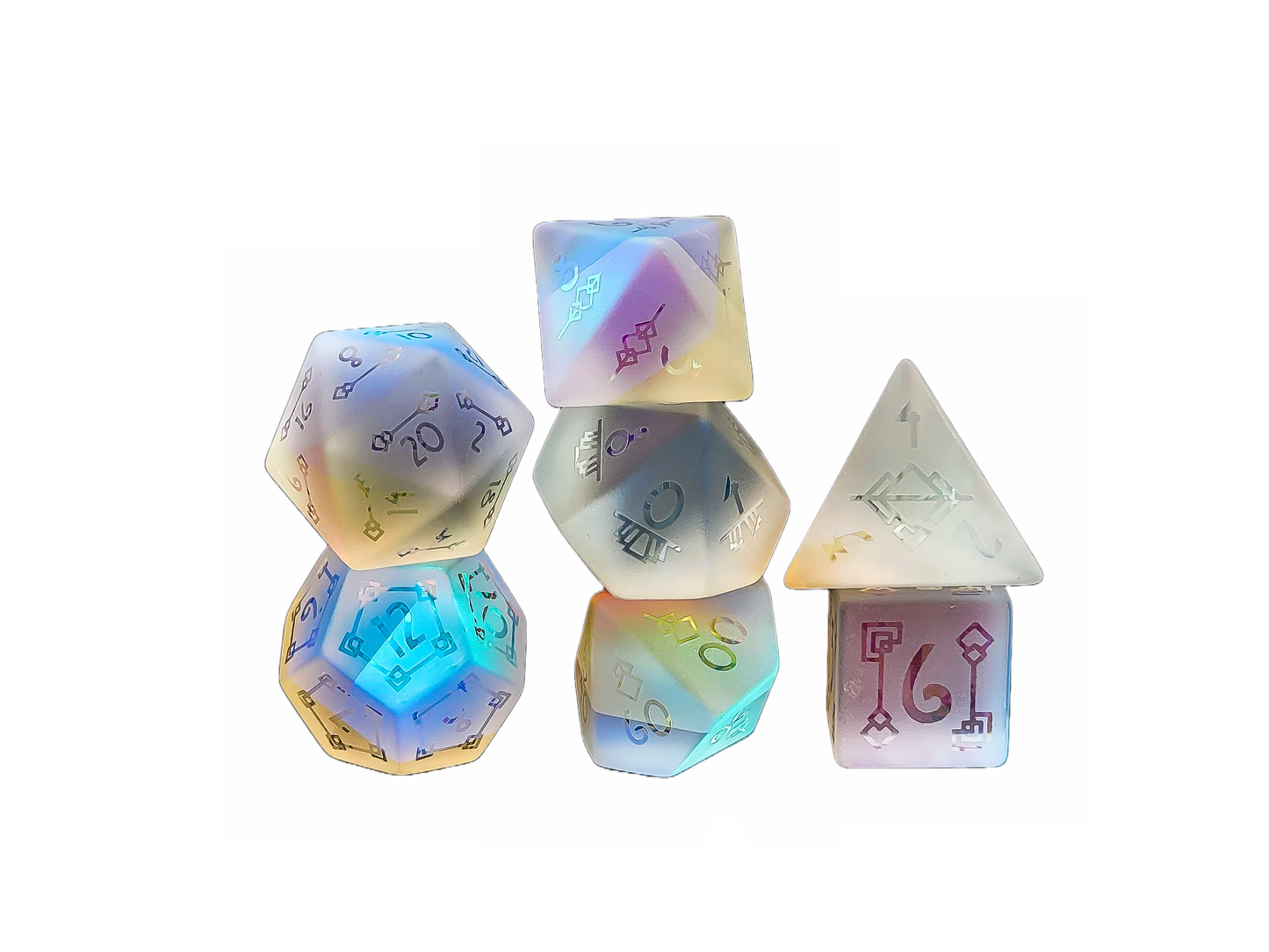 Level Up Dice - Art Deco Raised Holographic Glass - Good Games