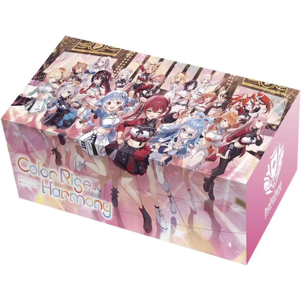 Hololive "Color Rise Harmony" box with many anime virtual idols dancing