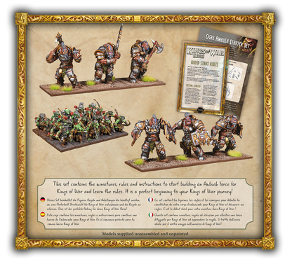 Kings of War Ogre Ambush Starter Set: Six painted Ogres, a unit of green infantry, and quick-start rules