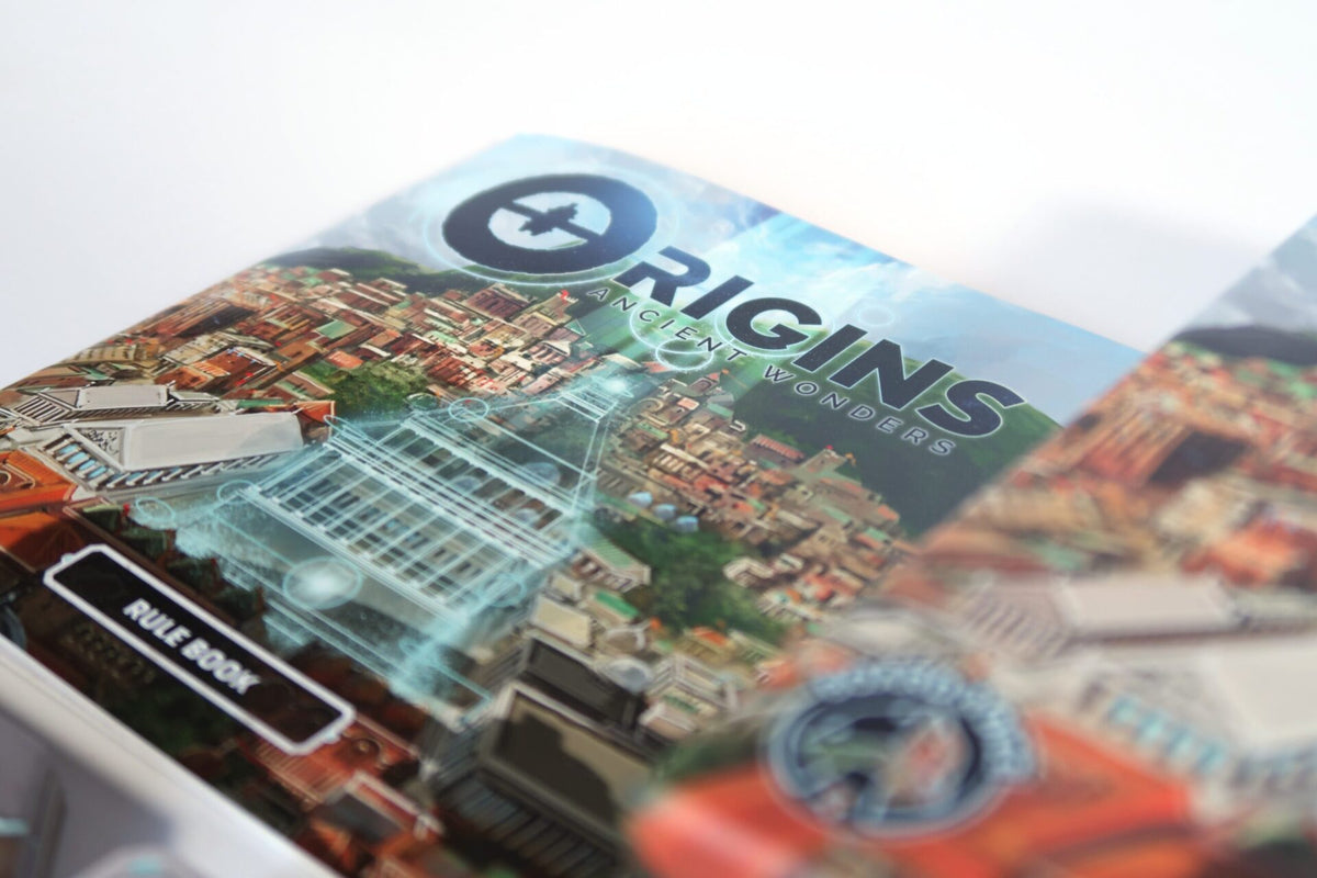 Origins: Ancient Wonders player boards and resource pieces layout