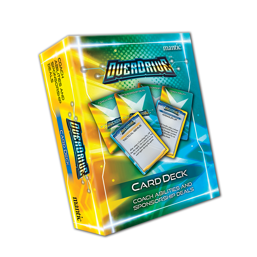 Overdrive Card Deck with Coach Abilities and Sponsorship Deals game cards