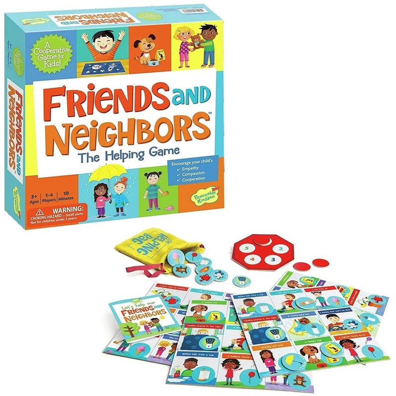 Peaceable Kingdom Friends and Neighbors The Helping Game with game board helping bag tokens and cards