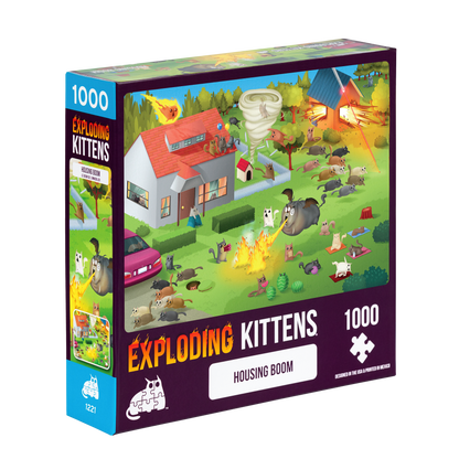 Exploding Kittens Housing Boom puzzle box front view