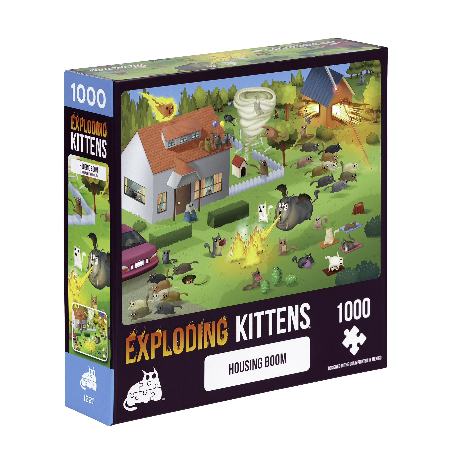 Exploding Kittens Housing Boom puzzle box front view