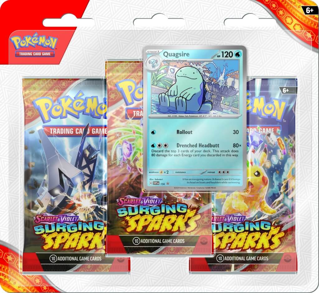 Pokemon TCG - Scarlet &amp; Violet Surging Sparks Three Booster Blister