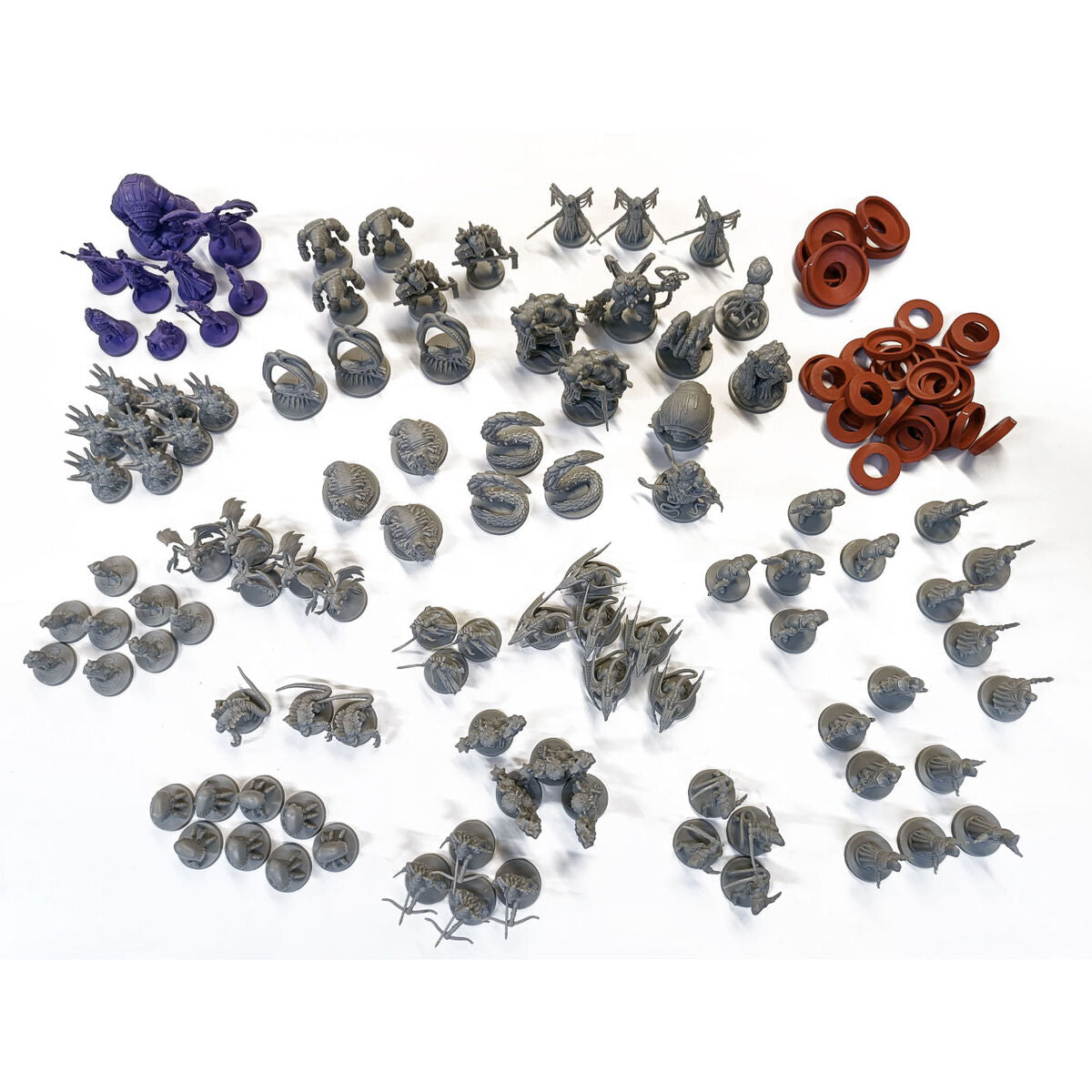 All Agemonia miniatures lined up against a white background