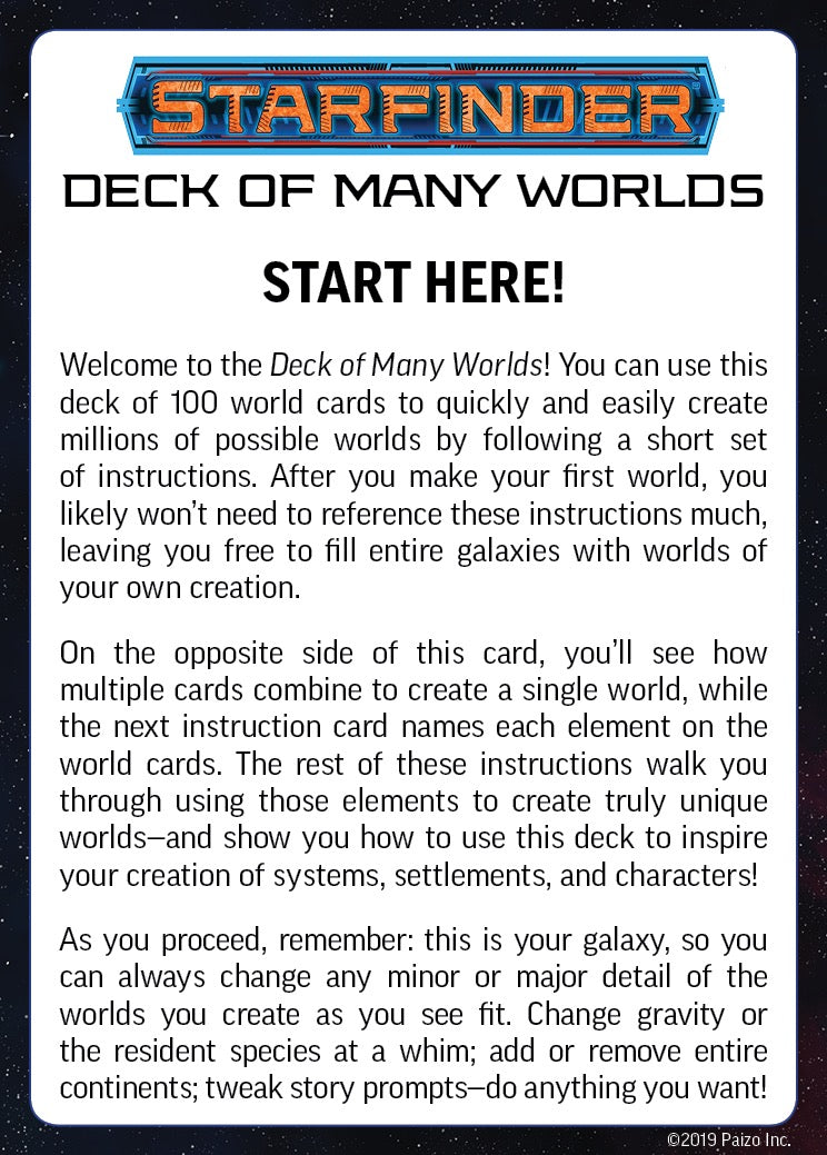 Paizo Starfinder Deck of Many Worlds - Good Games