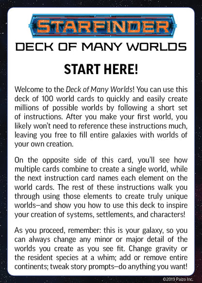 Paizo Starfinder Deck of Many Worlds - Good Games
