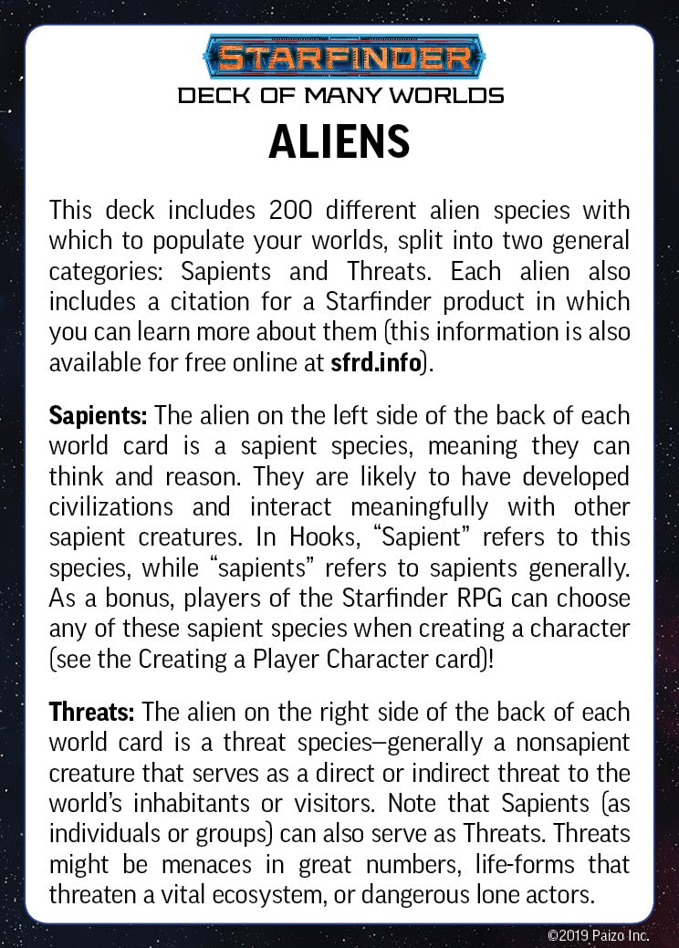 Paizo Starfinder Deck of Many Worlds - Good Games