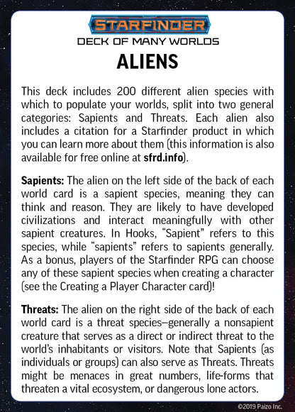 Paizo Starfinder Deck of Many Worlds - Good Games
