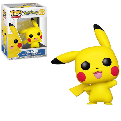 Pikachu Funko Pop! vinyl figure (Games #553) standing outside its box on a white background