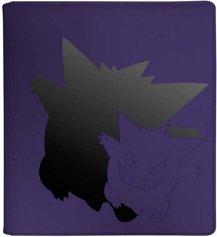 Purple Gengar binder featuring a dark silhouette behind a lighter, smiling Gengar outline