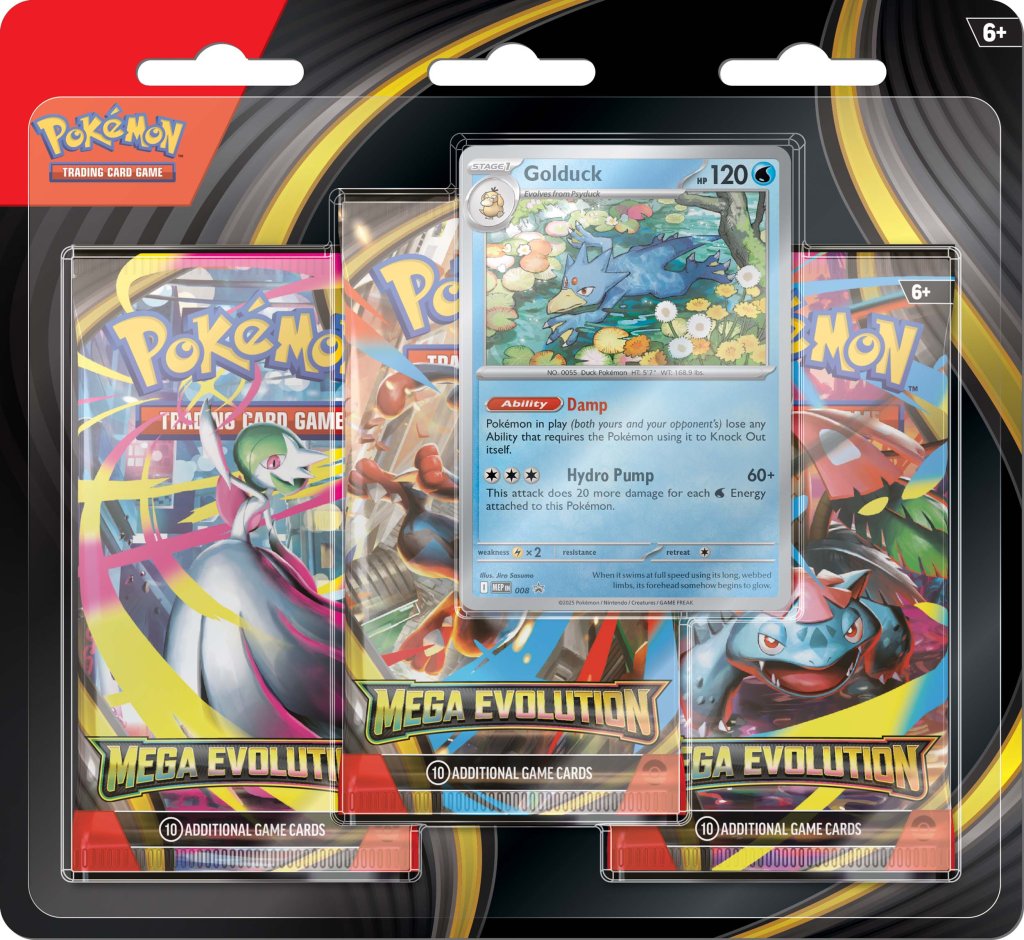 Pokémon TCG: Mega Evolution Three Booster Blister (Preorder) - Good Games