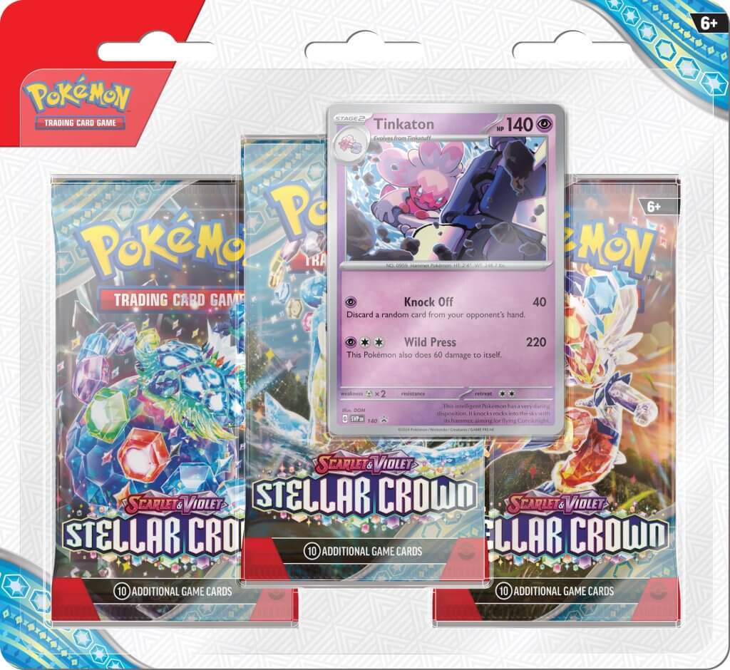 Pokemon TCG - Scarlet & Violet 7 Stellar Crown Three Booster Blister - Good Games