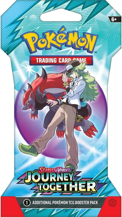 Pokemon TCG Journey Together booster pack featuring character N and Hisuian Zorua