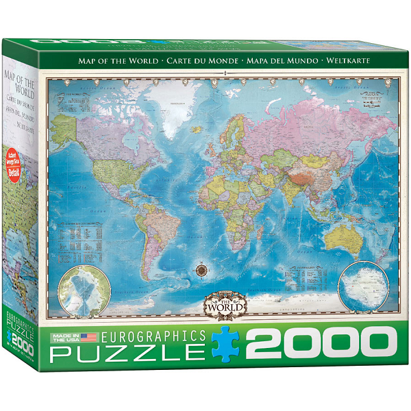 Eurographics - Map Of The World 2000 Piece Jigsaw - Good Games