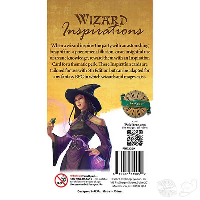 Tabletop Tycoon PolyHero Dice - Inspiration Cards Wizard Pack - Good Games
