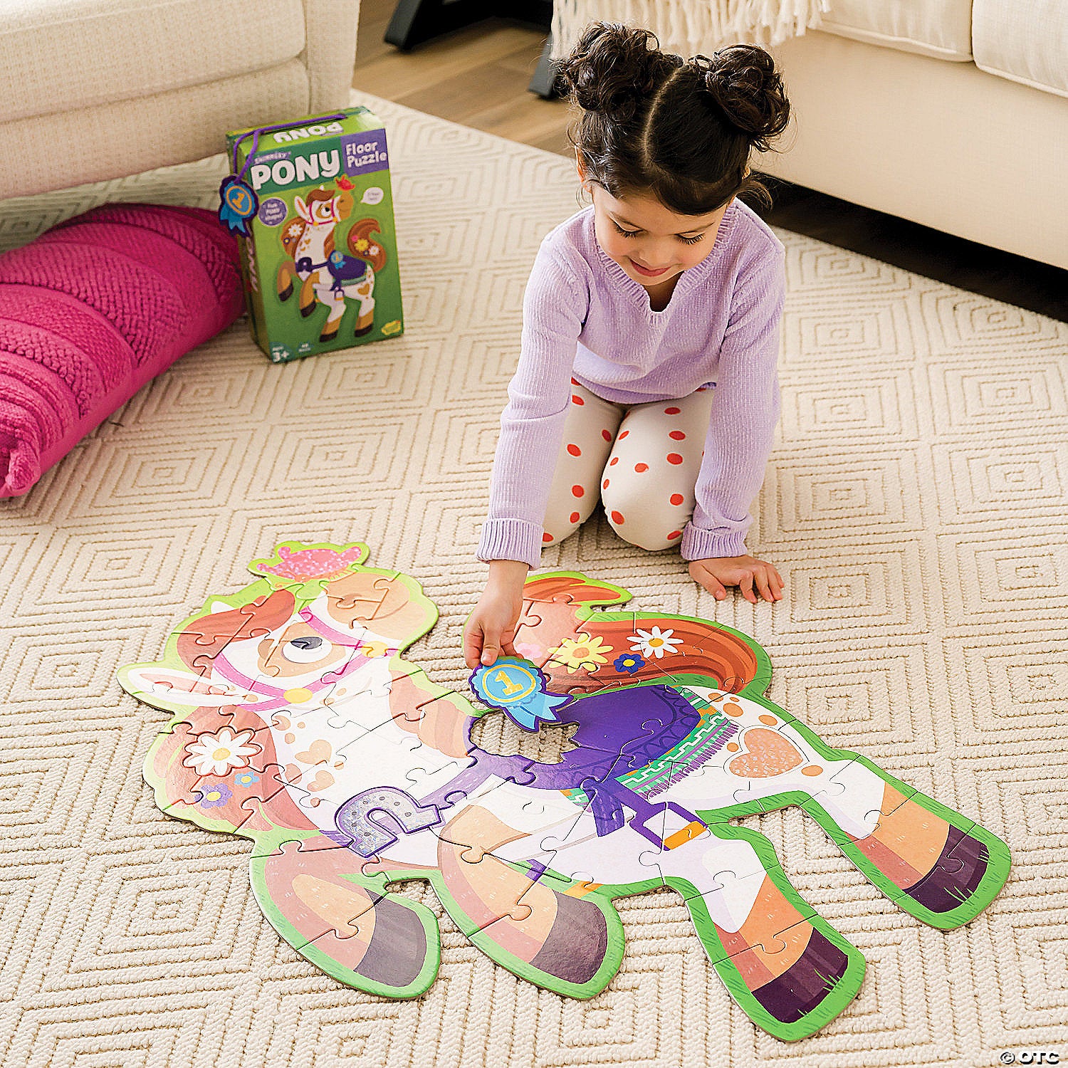 Close-up of assembled Pony puzzle with visible piece details