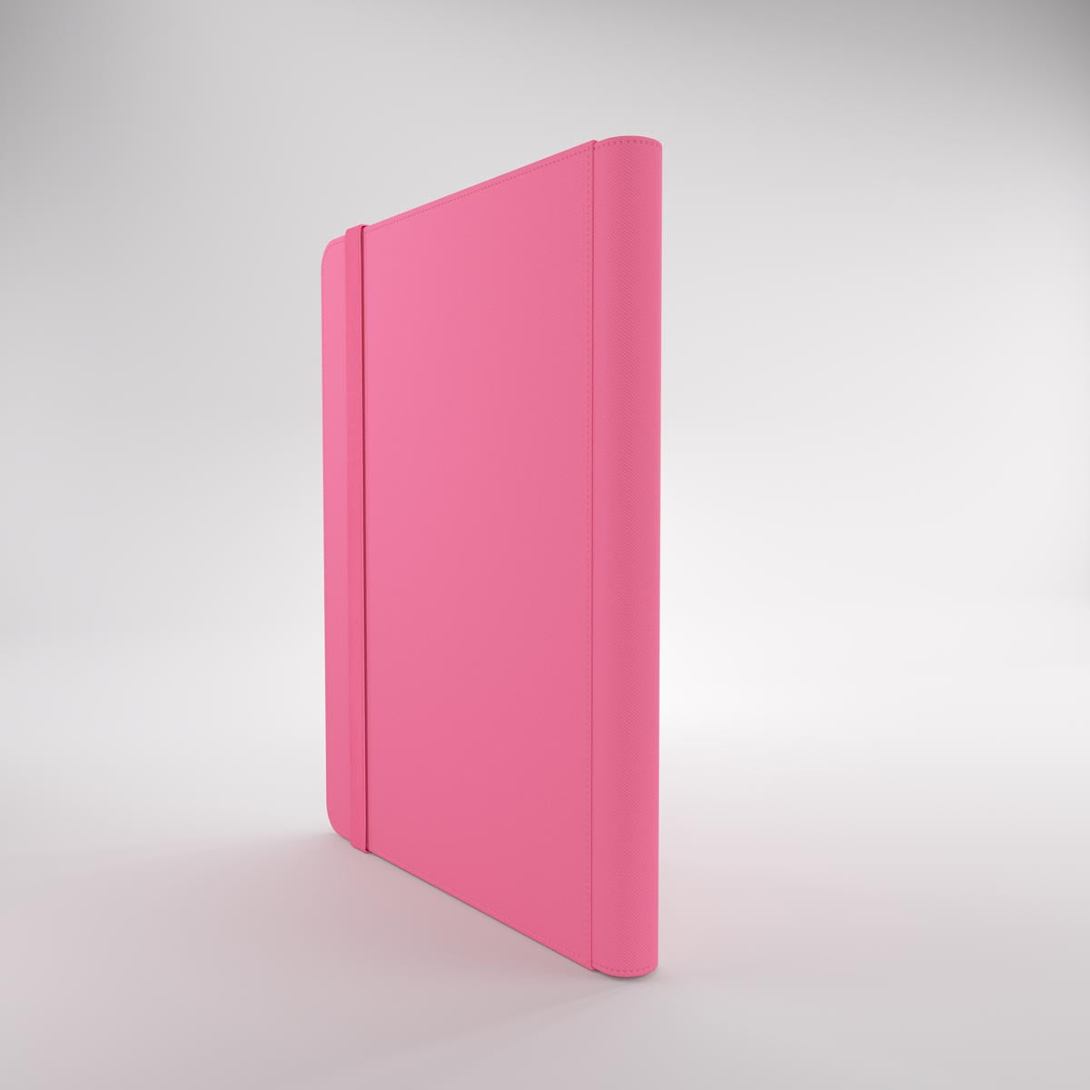 Prime album with an elastic band closure, standing upright on a clean white background