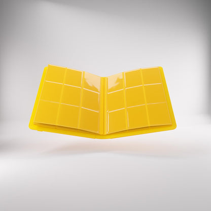 Open prime album with clear plastic pages featuring multiple pockets for storing trading cards or photos, displayed against a light background