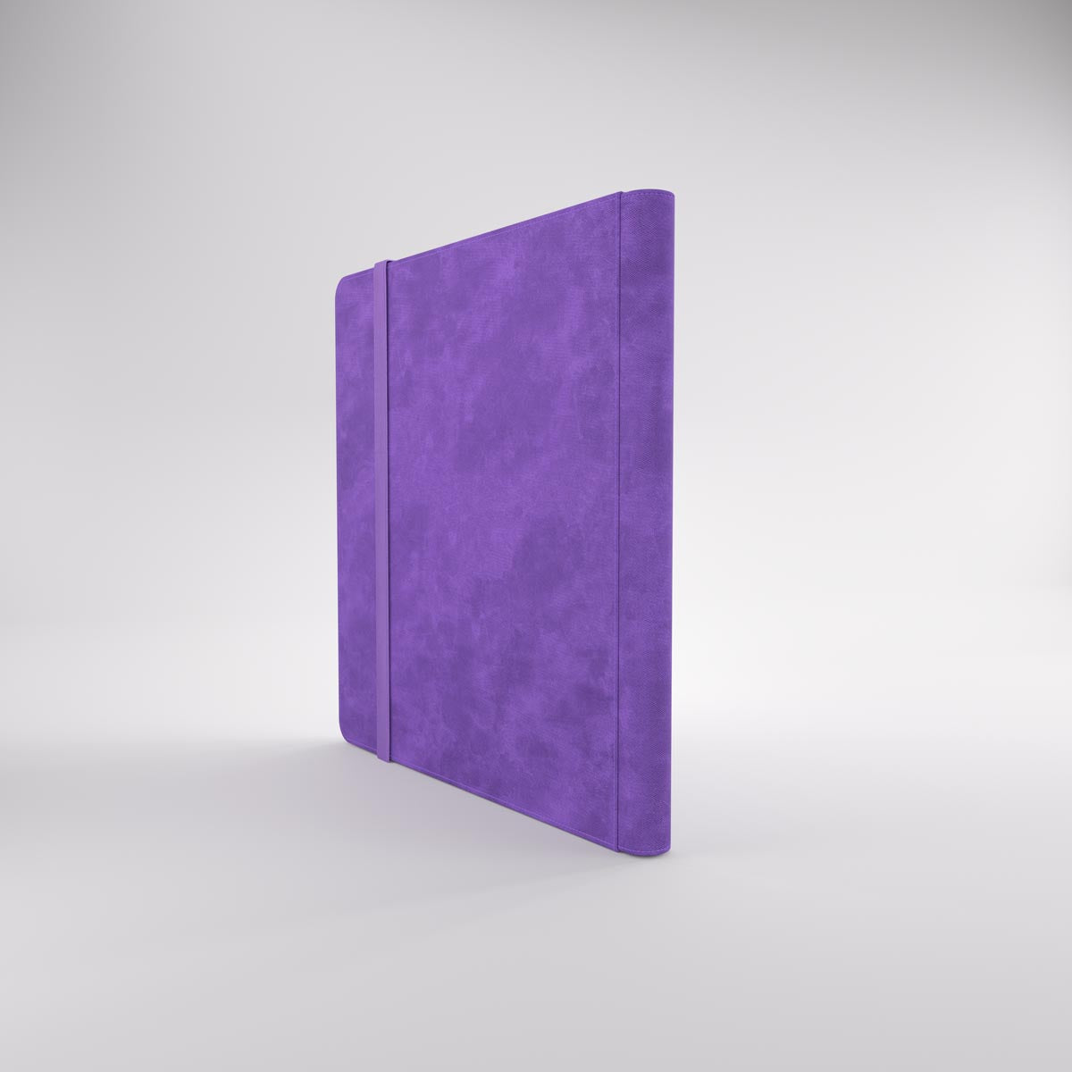 Prime album with an elastic band closure, standing upright on a clean white background
