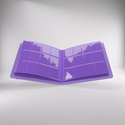 Open prime album with clear plastic pages featuring multiple pockets for storing trading cards or photos, displayed against a light background